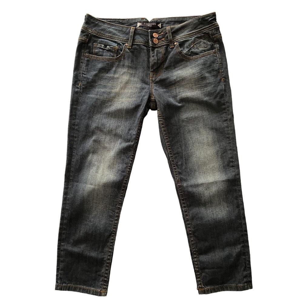 VIGOSS Fit/Capri Low-Rise Distressed Blue Jeans sz 28 (5/6)